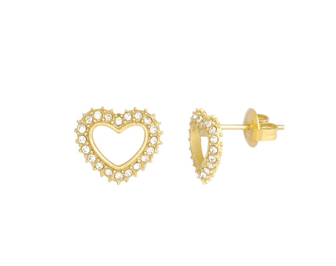 Diamond heart studs