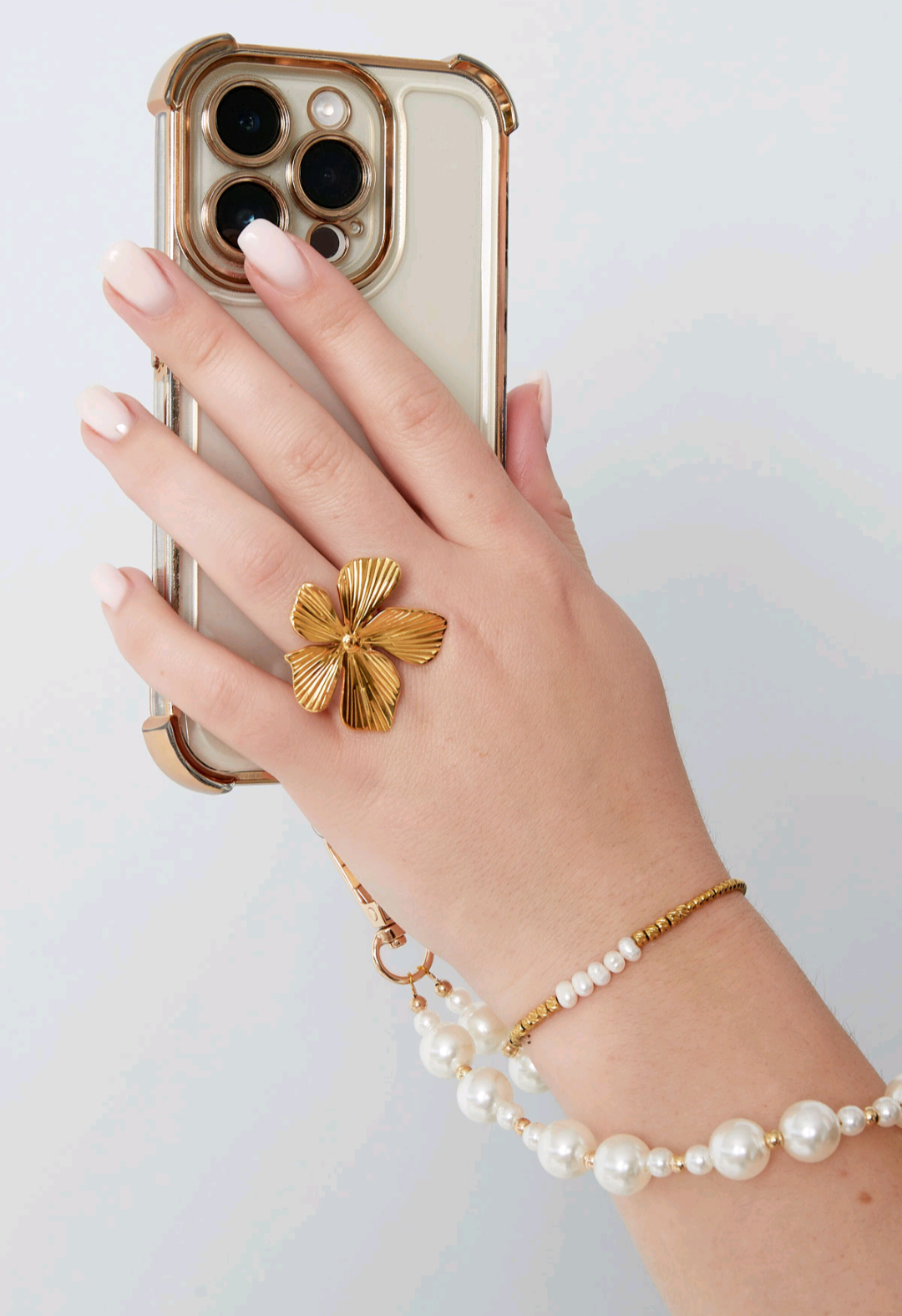 Telefoonkoord golden pearl