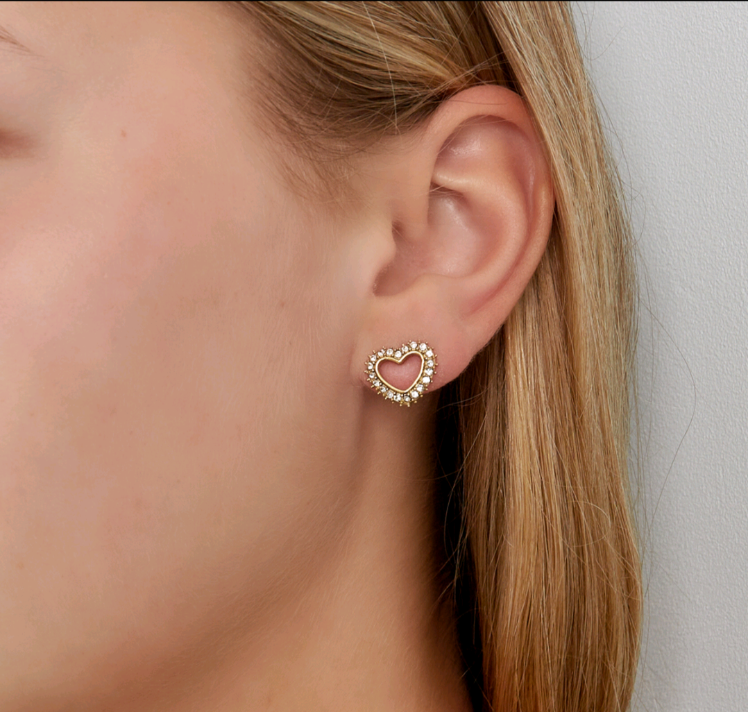 Diamond heart studs
