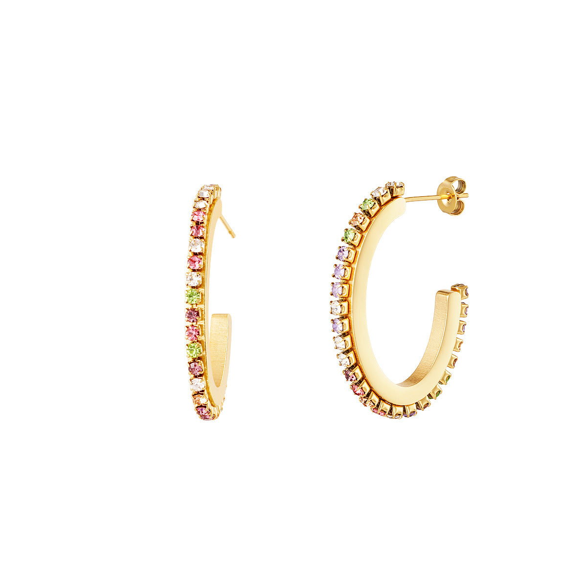 Zirkonia Ovaal oorbellen