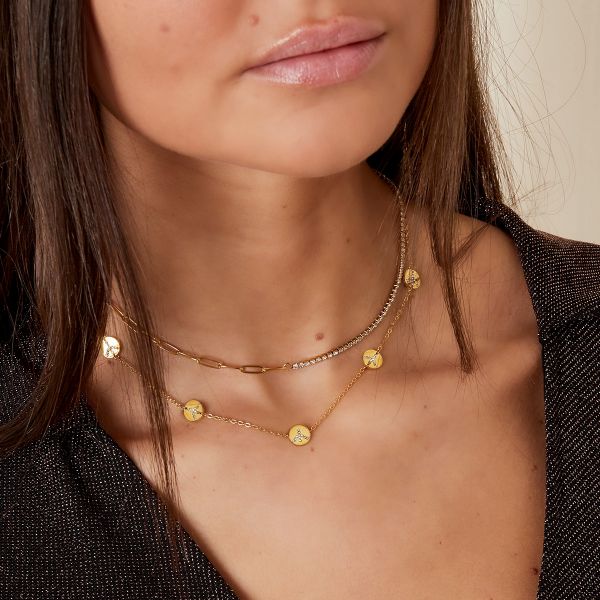 Ketting zirkonia steentjes