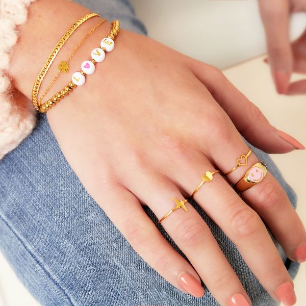 Verstelbare ring open hartvorm