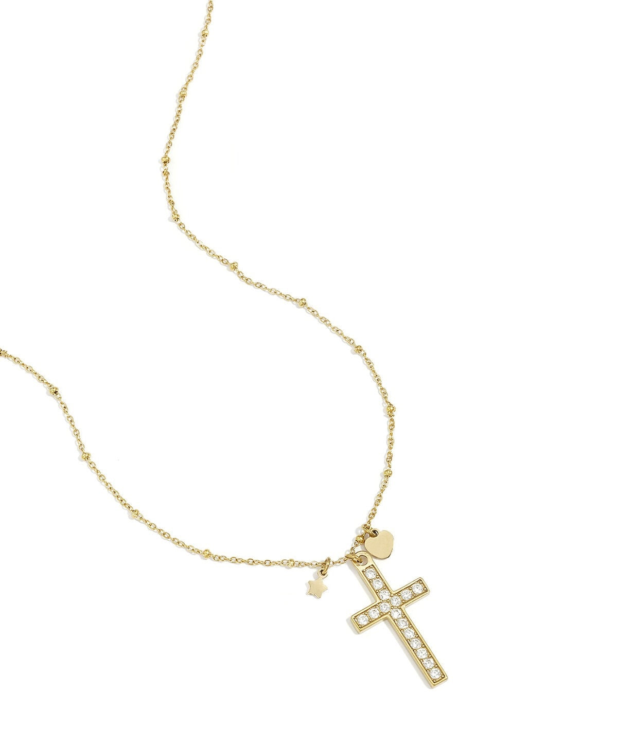 Cross necklace with charms