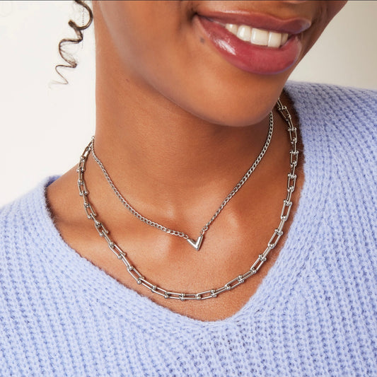 V Letter Necklace